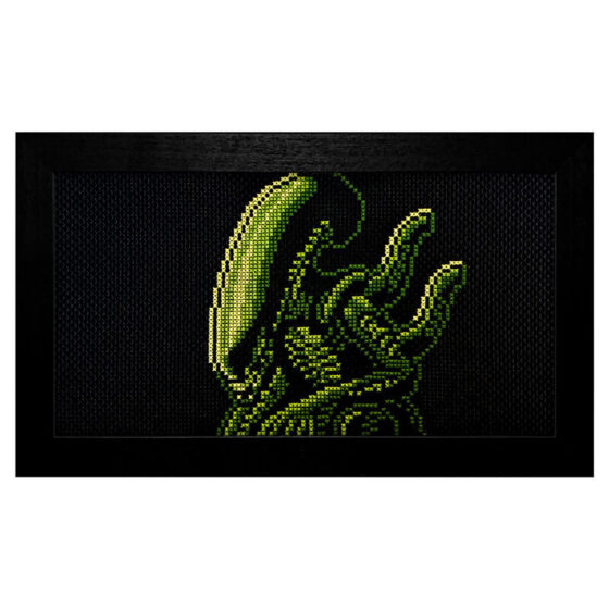 Alien vs Predator: The Last of His Clan Nintendo Game Boy retro video game cross-stitch STITCH-BIT by Bryan.
