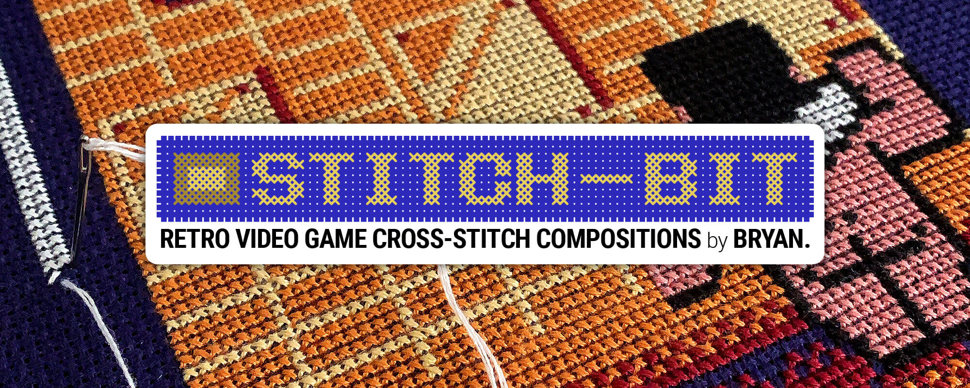 STITCH-BIT retro video game cross-stitch compositions by Bryan.