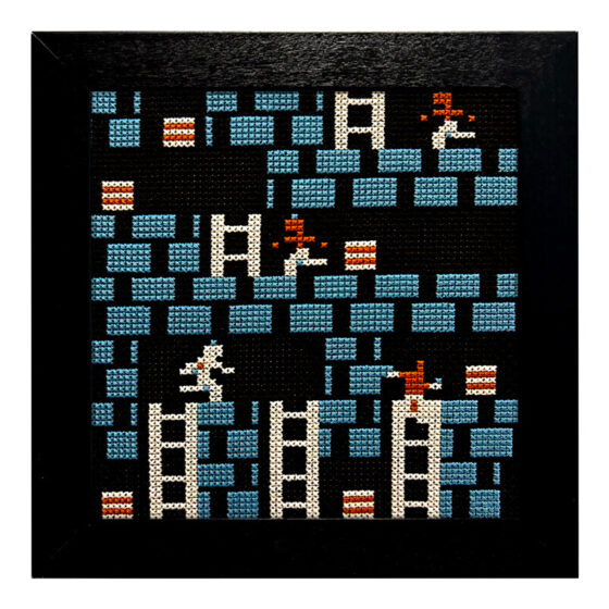 Lode Runner Apple II retro video game cross-stitch STITCH-BIT by Bryan.